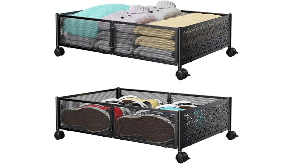 rolling under bed storage containers