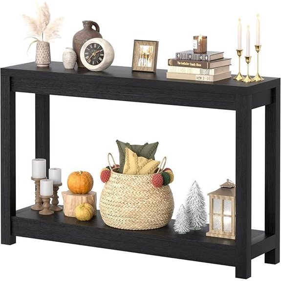 47 Farmhouse Wood Entryway Console Table with Storage