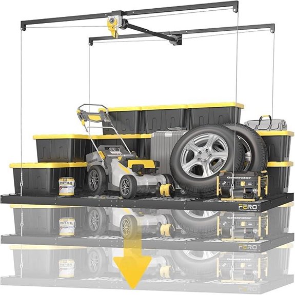 Garage Ceiling Storage Rack with Safety Lock