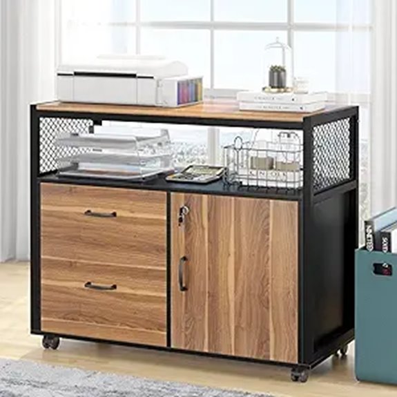 Tribesigns Lockable Modern File Cabinet with Drawers