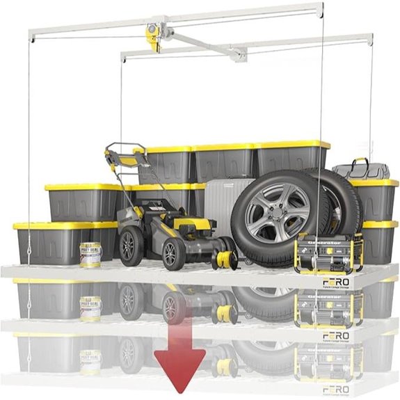 Overhead Garage Storage Rack with Safety Lock