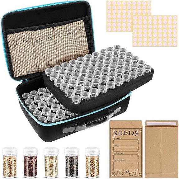 Seed Storage Organizer with Envelopes and Labels