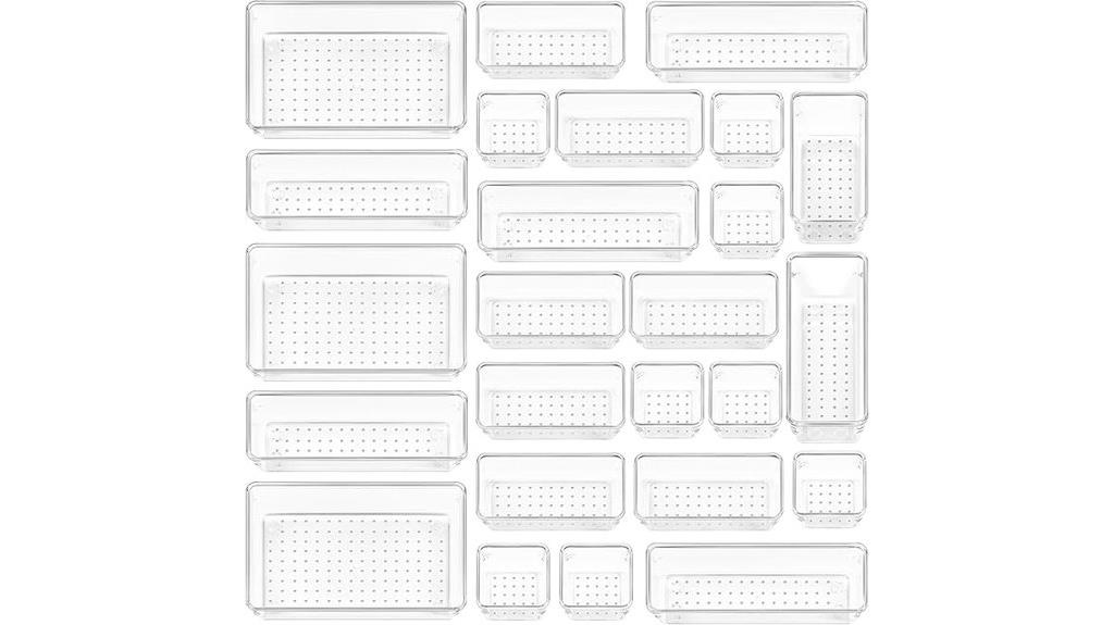 set of 25 plastic organizers