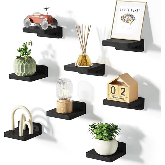 SRIWATANA Small Wall-Mounted Floating Shelves (Set of 8)