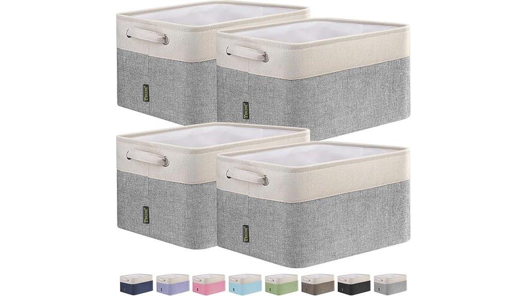 set of four storage bins
