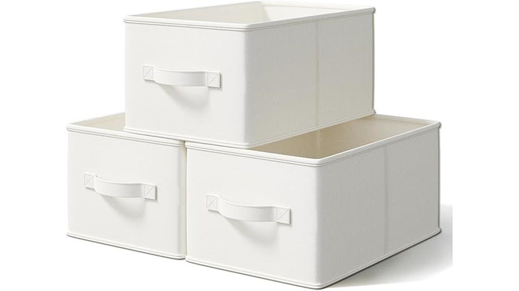 set of three fabric bins