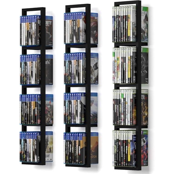 Floating Wall Shelves for Video Games and CDs (Set of 3)