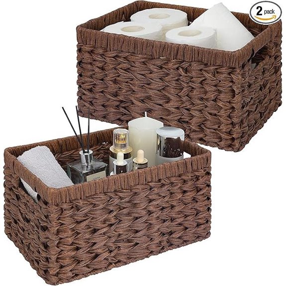 Wicker Storage Baskets for Shelves (2-Pack)