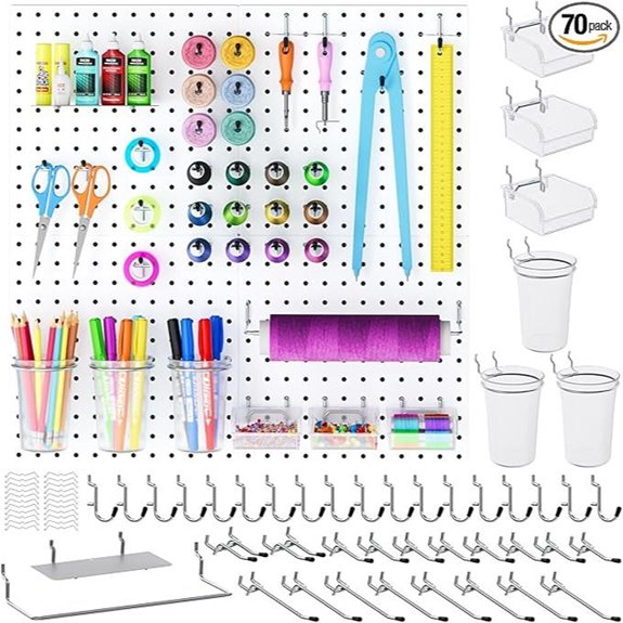 INCLY 70PCS Metal Pegboard Kit with Accessories
