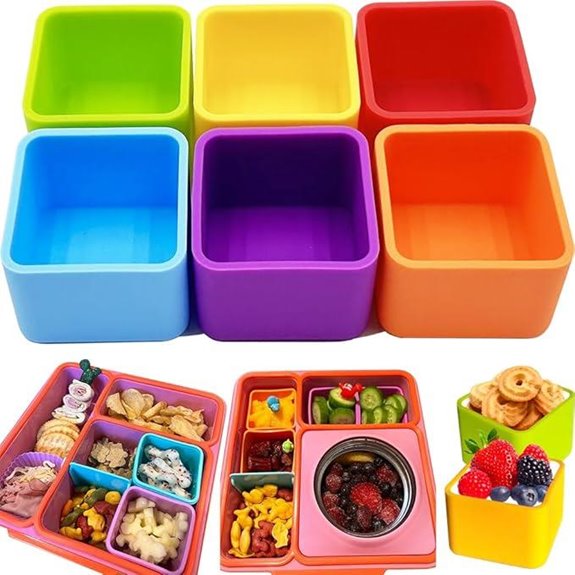 IELEK Silicone Bento Box Dividers for Meal Prep