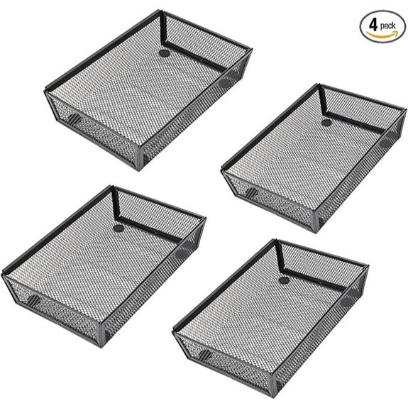 Mesh Drawer Organizer for Silverware (4 Pack)