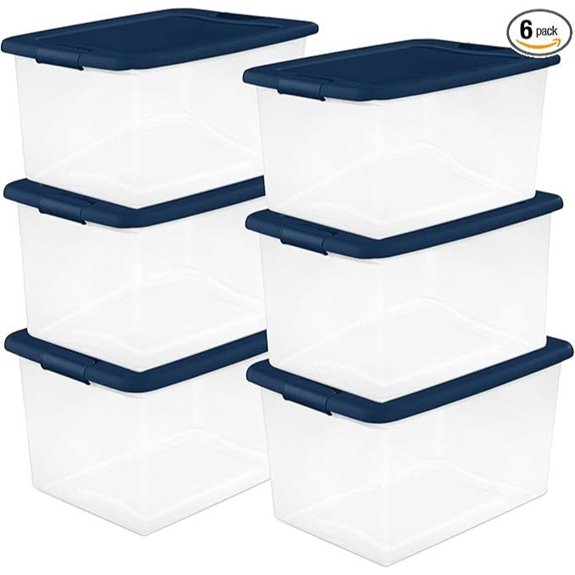Sterilite 6-Pack 64 Quart Clear Storage Bins