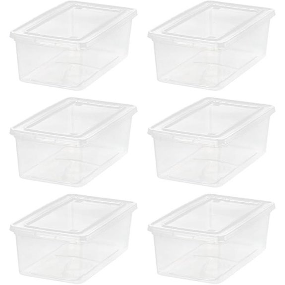 IRIS 6-Pack Clear Storage Bins with Lids