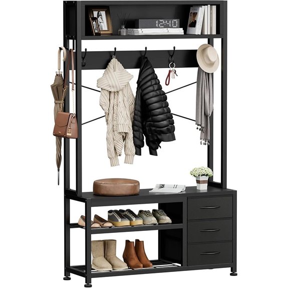 Lulive 6-in-1 Hall Tree with Bench and Storage