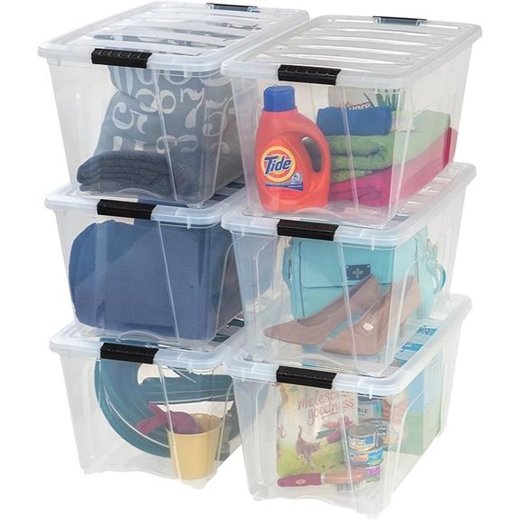 IRIS 54 Qt Stackable Storage Bins with Lids (6 Pack)