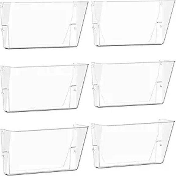 Clear Acrylic Wall Mount File Holder (6 Pack)