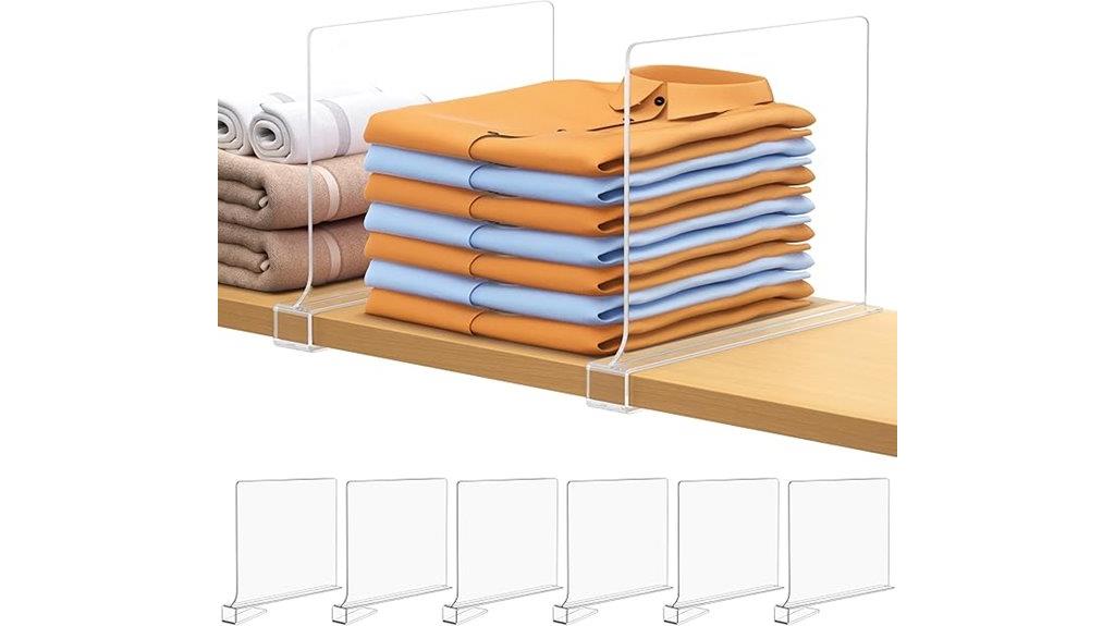 six pack closet shelf dividers