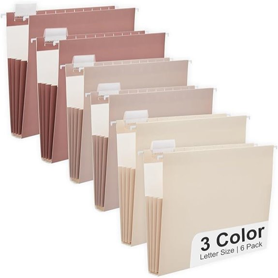 Y YOMA 6 Pack Hanging File Folders with Tabs