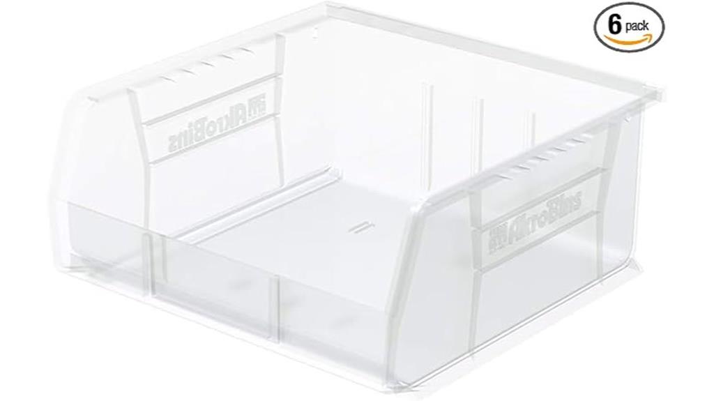 six pack plastic storage bins
