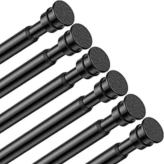 Adjustable Tension Curtain Rods (6 Pack 26-48 Inch)