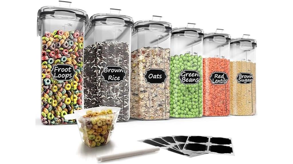 six piece airtight containers