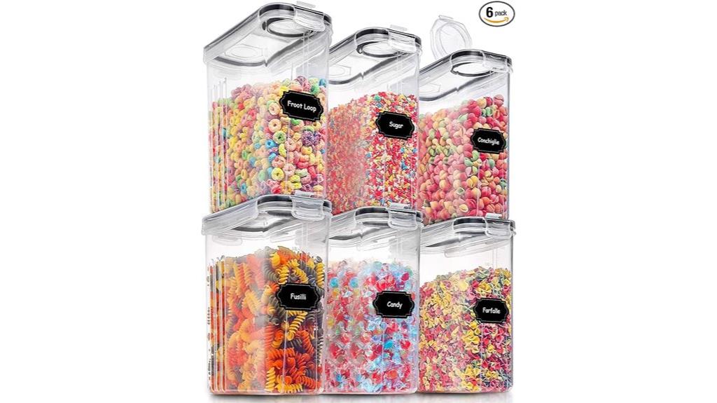 six piece airtight storage