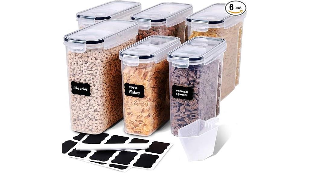six piece cereal storage set