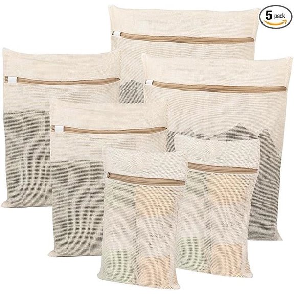 6-Piece Cotton Mesh Laundry Bags Set