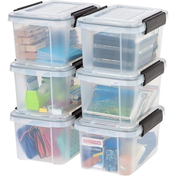 IRIS 6 Qt Storage Bins with Lids (6 Pack)