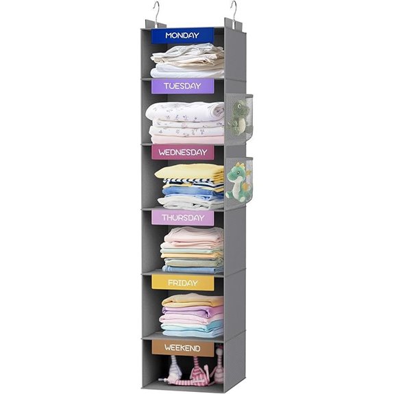VERONLY Weekly Hanging Closet Organizer with 6 Shelves