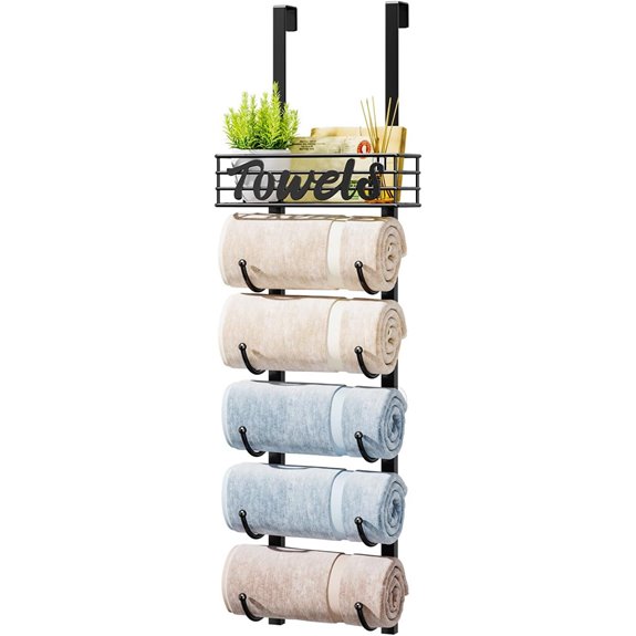 HapiRm 6-Tier Over Door Wall Mount Towel Rack