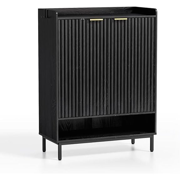 Fluted 6-Tier Farmhouse Shoe Cabinet with Doors