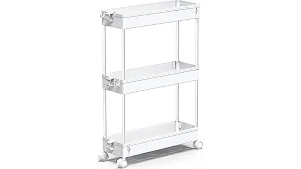 slim 3 tier rolling cart