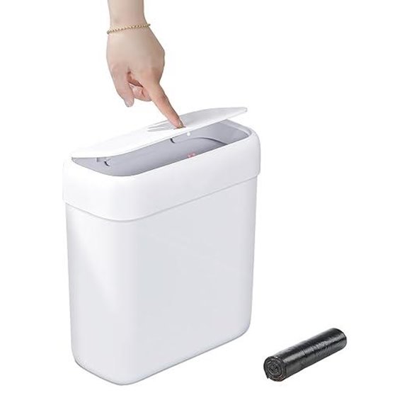 Funest 10L Slim Bathroom Trash Can with Lid