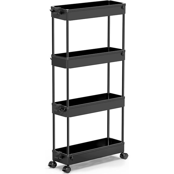 SPACEKEEPER 4-Tier Slim Rolling Storage Cart