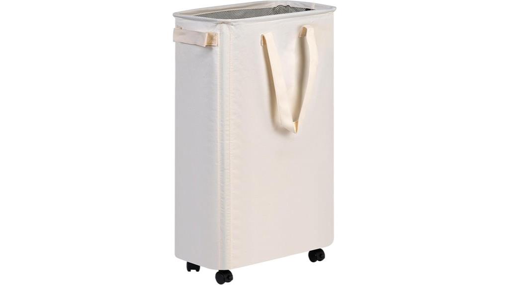 slim laundry hamper wheels