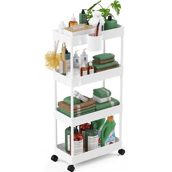 LEHOM 4-Tier Slim Rolling Storage Cart