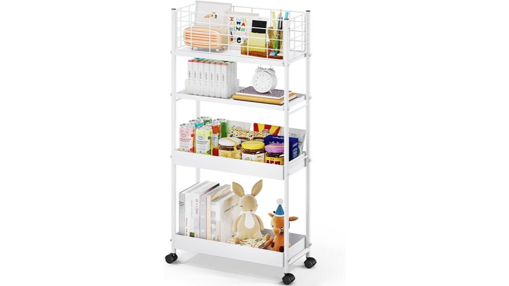 slim rolling storage cart