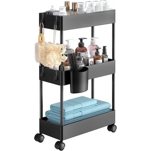 Pipishell 3-Tier Slim Rolling Storage Cart