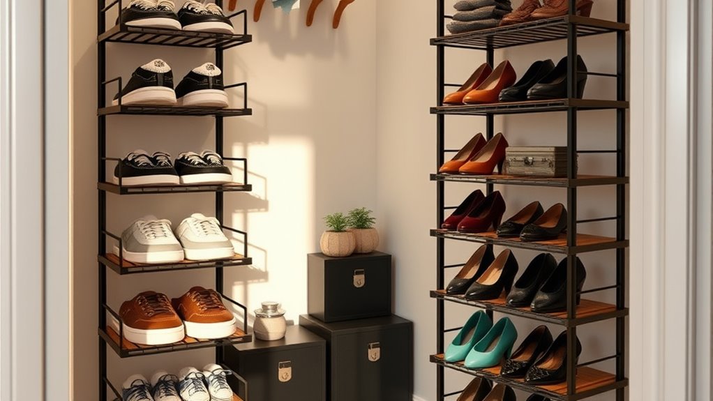 small closet shoe organization