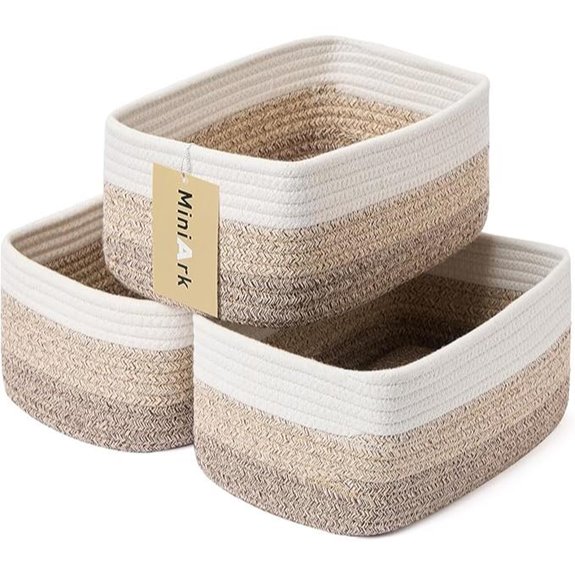 Gradient Brown Small Storage Baskets (3-Pack)