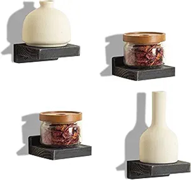 Small Floating Wall Shelves Set of 4 Natural Wood