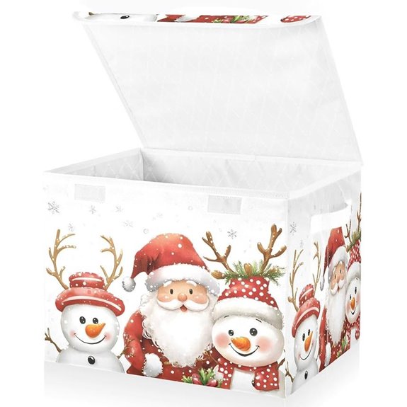 Snowman Storage Bins with Handles and Lid