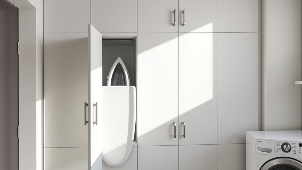 space saving wall mounted ironing cabinets