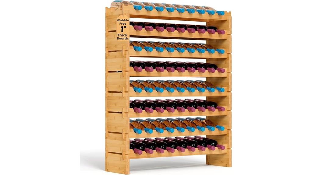 stackable bamboo wine rack