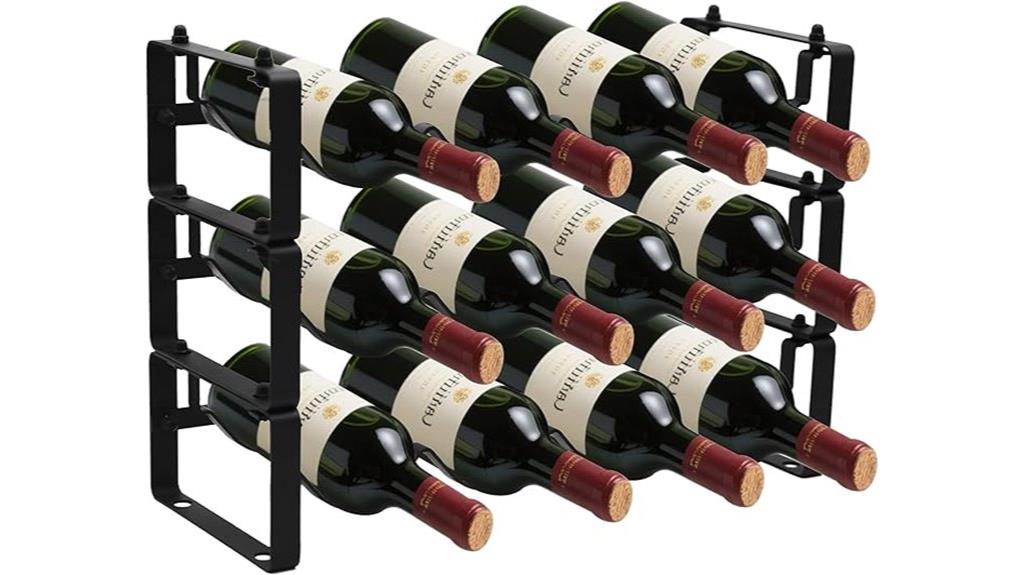 stackable black wine rack