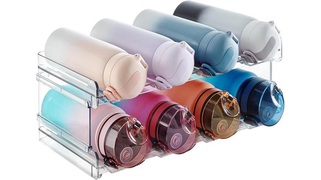 stackable cabinet water bottle organizer