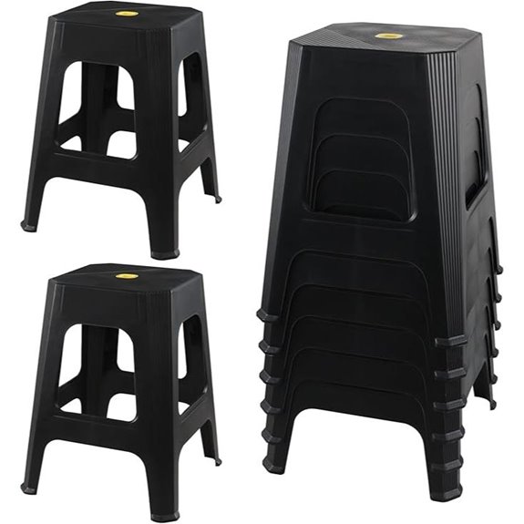 6 Pack Stackable Plastic Stools for Classroom and Home
