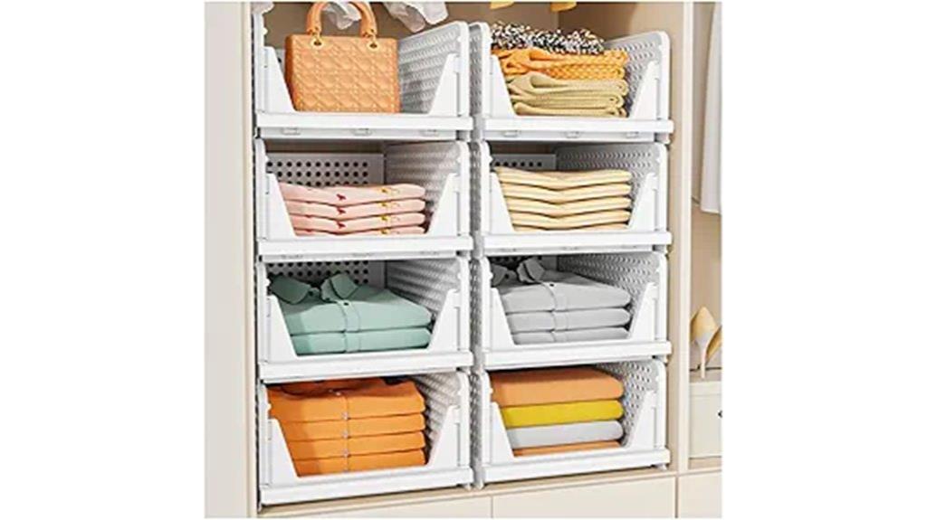 stackable closet storage baskets