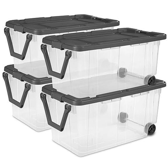 Sterilite 4-Pack Stackable Plastic Storage Bins